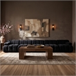 Meridian Furniture Orin Black Velvet Performance Fabric 5 pc. Modular Sofa