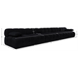 Meridian Furniture Orin Black Velvet Performance Fabric 5 pc. Modular Sofa