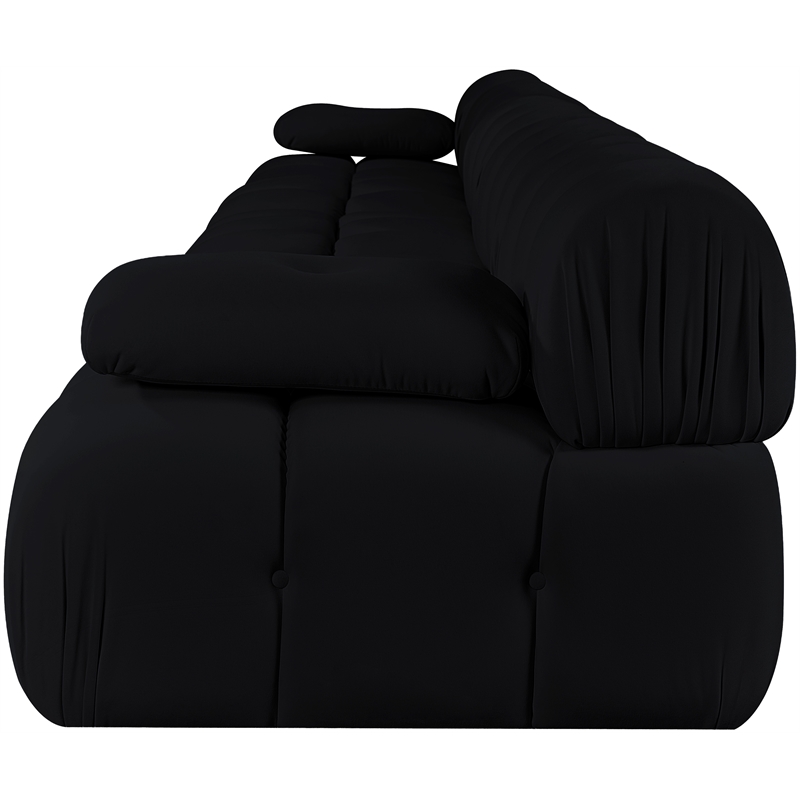 Meridian Furniture Orin Black Velvet Performance Fabric 5 pc. Modular Sofa