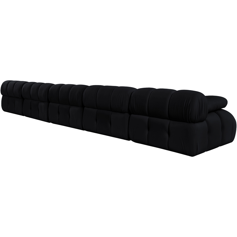 Meridian Furniture Orin Black Velvet Performance Fabric 5 pc. Modular Sofa