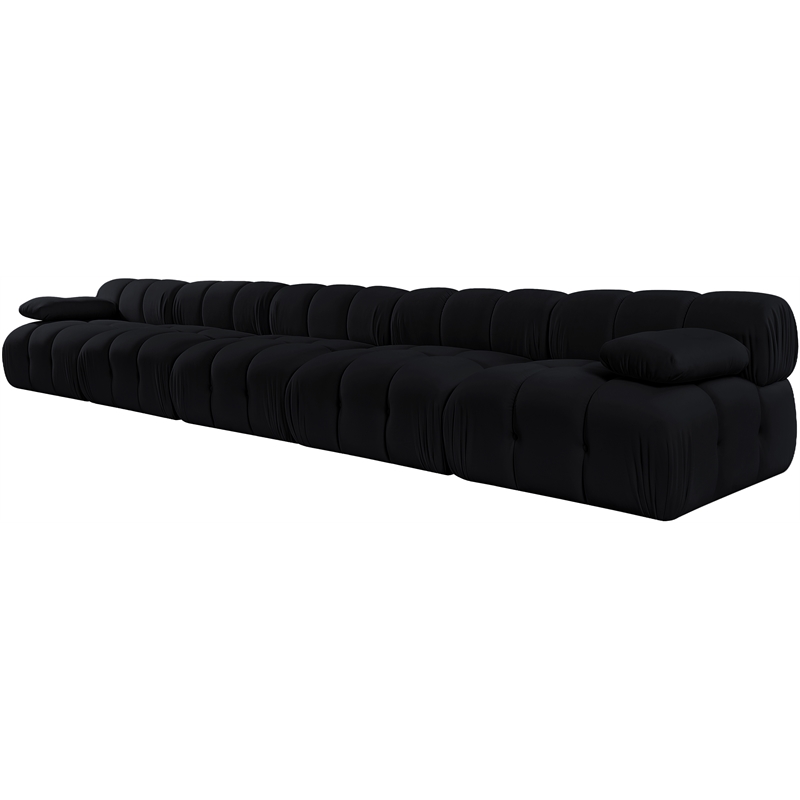 Meridian Furniture Orin Black Velvet Performance Fabric 5 pc. Modular Sofa