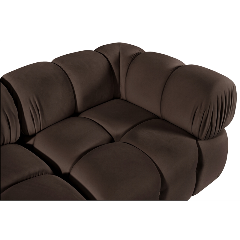 Meridian Furniture Orin Brown Velvet Performance Fabric 2 pc. Modular Sofa
