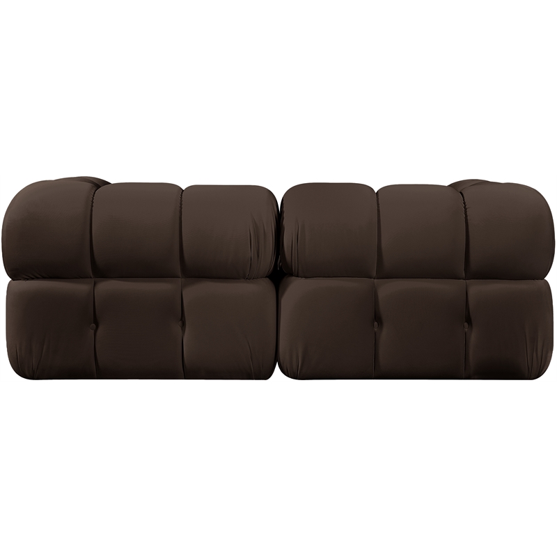 Meridian Furniture Orin Brown Velvet Performance Fabric 2 pc. Modular Sofa