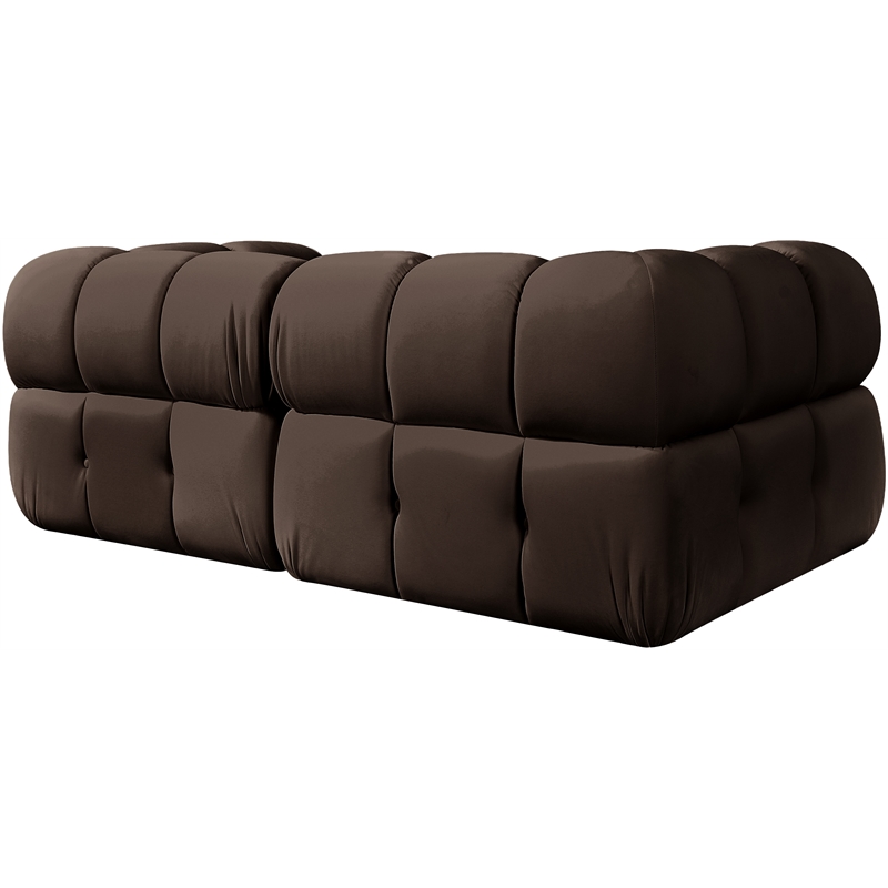 Meridian Furniture Orin Brown Velvet Performance Fabric 2 pc. Modular Sofa