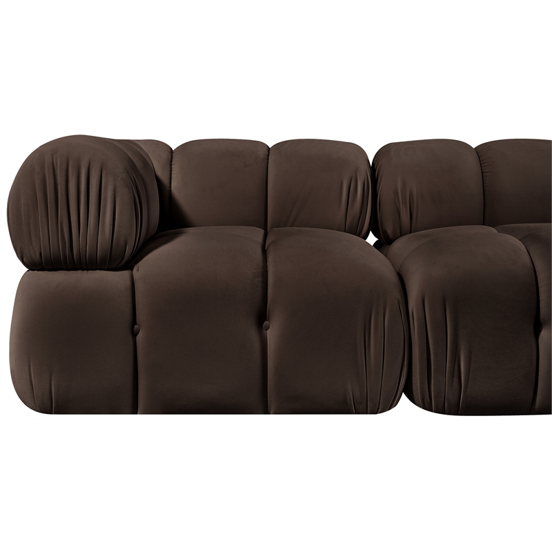 Meridian Furniture Orin Brown Velvet Performance Fabric 2 pc. Modular Sofa