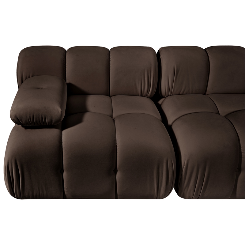 Meridian Furniture Orin Brown Velvet Performance Fabric 2 pc. Modular Sofa