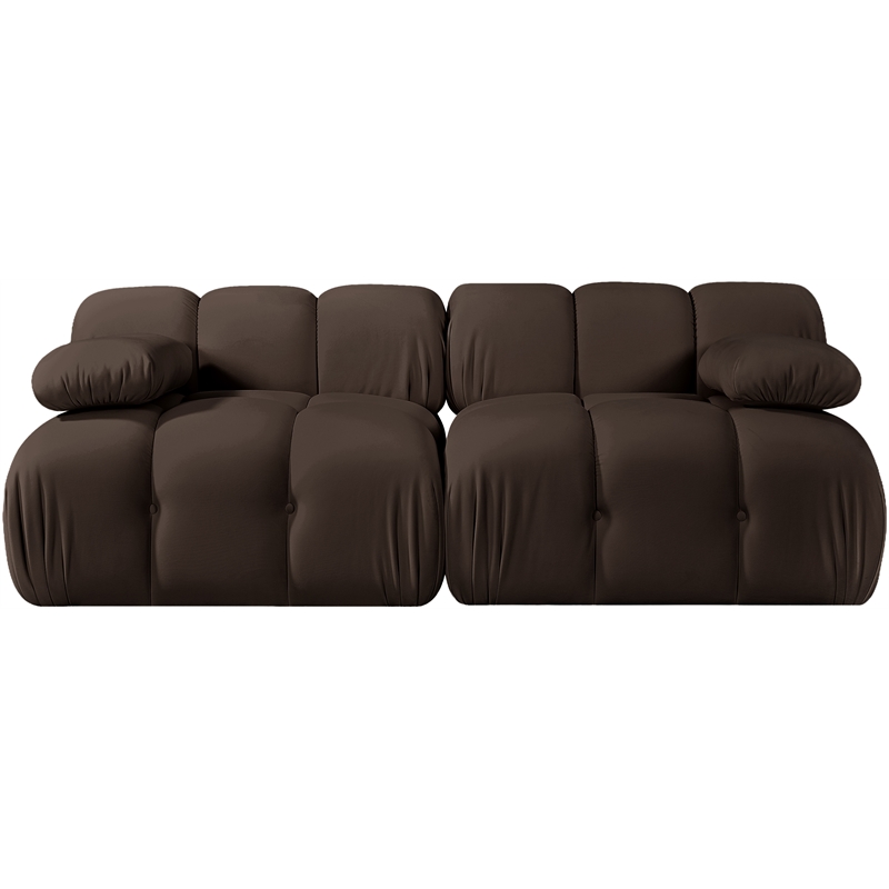 Meridian Furniture Orin Brown Velvet Performance Fabric 2 pc. Modular Sofa