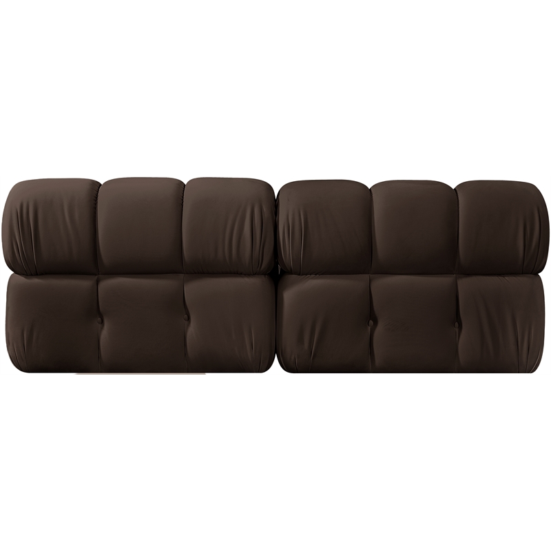 Meridian Furniture Orin Brown Velvet Performance Fabric 2 pc. Modular Sofa