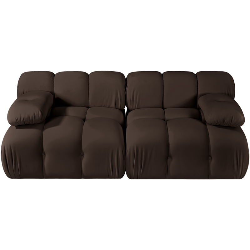 Meridian Furniture Orin Brown Velvet Performance Fabric 2 pc. Modular Sofa