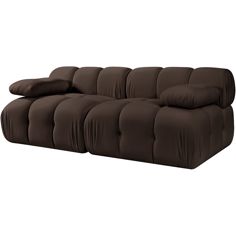Meridian Furniture Orin Brown Velvet Performance Fabric 2 pc. Modular Sofa