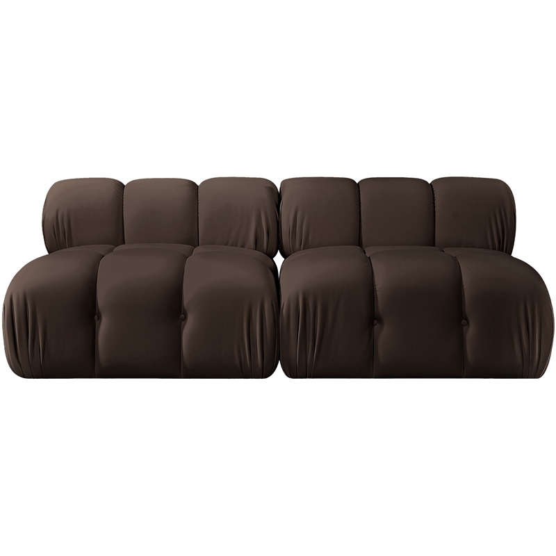 Meridian Furniture Orin Brown Velvet Performance Fabric 2 pc. Modular Sofa