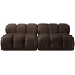 Meridian Furniture Orin Brown Velvet Performance Fabric 2 pc. Modular Sofa