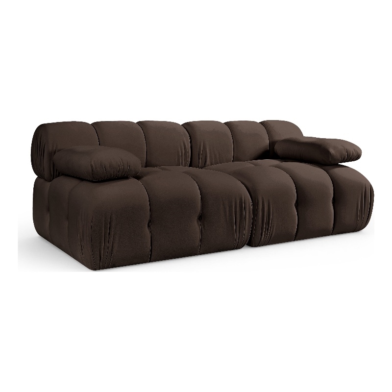 Meridian Furniture Orin Brown Velvet Performance Fabric 2 pc. Modular Sofa