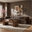 Meridian Furniture Orin Brown Velvet Performance Fabric 3 pc. Modular Sofa