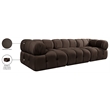 Meridian Furniture Orin Brown Velvet Performance Fabric 3 pc. Modular Sofa
