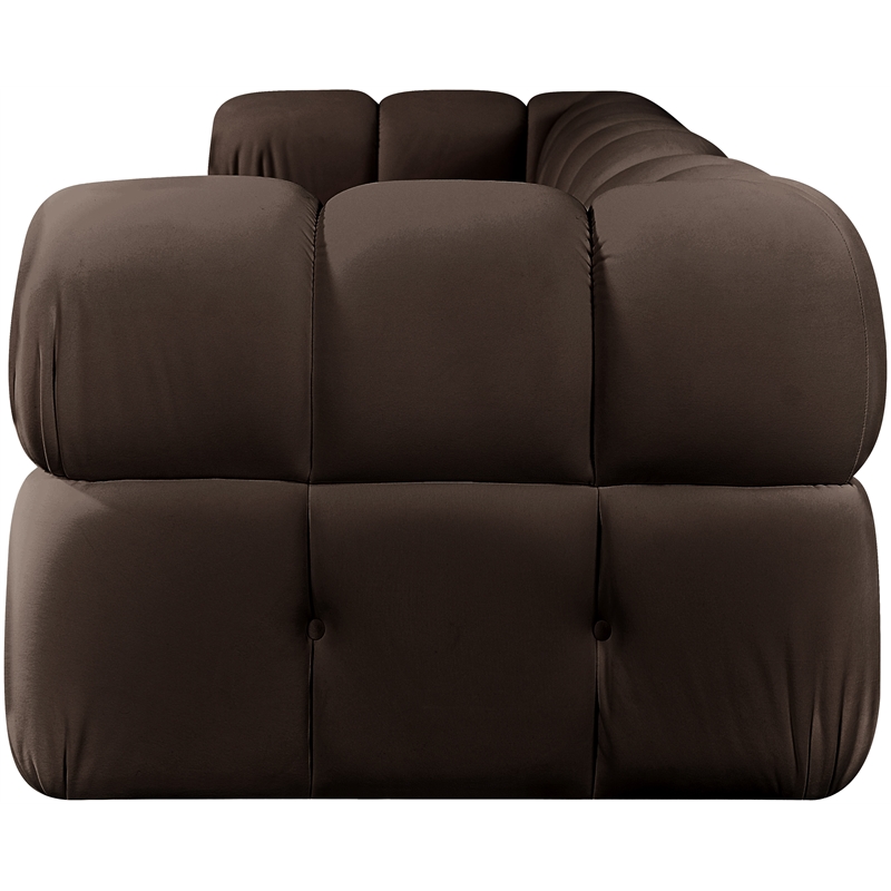 Meridian Furniture Orin Brown Velvet Performance Fabric 3 pc. Modular Sofa
