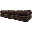 Meridian Furniture Orin Brown Velvet Performance Fabric 3 pc. Modular Sofa