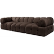 Meridian Furniture Orin Brown Velvet Performance Fabric 3 pc. Modular Sofa