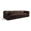 Meridian Furniture Orin Brown Velvet Performance Fabric 3 pc. Modular Sofa