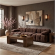Meridian Furniture Orin Brown Velvet Performance Fabric 3 pc. Modular Sofa