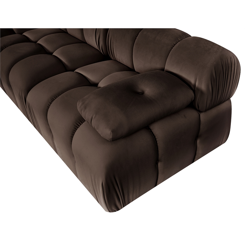 Meridian Furniture Orin Brown Velvet Performance Fabric 3 pc. Modular Sofa