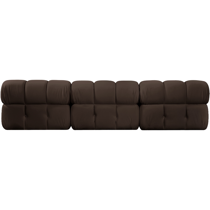 Meridian Furniture Orin Brown Velvet Performance Fabric 3 pc. Modular Sofa