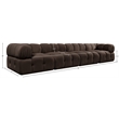 Meridian Furniture Orin Brown Velvet Performance Fabric 4 pc. Modular Sofa