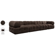 Meridian Furniture Orin Brown Velvet Performance Fabric 4 pc. Modular Sofa