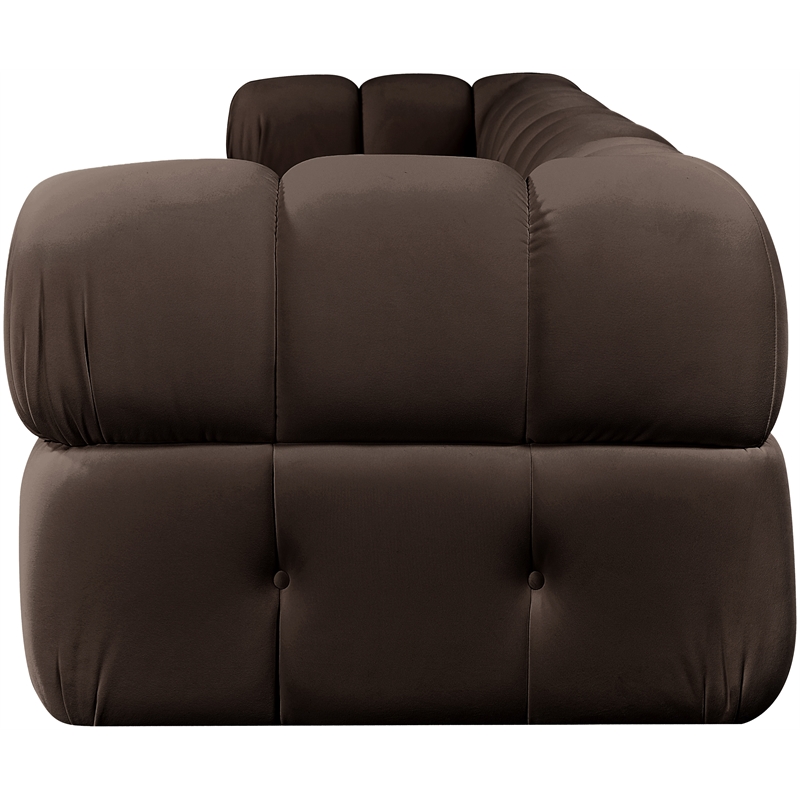 Meridian Furniture Orin Brown Velvet Performance Fabric 4 pc. Modular Sofa