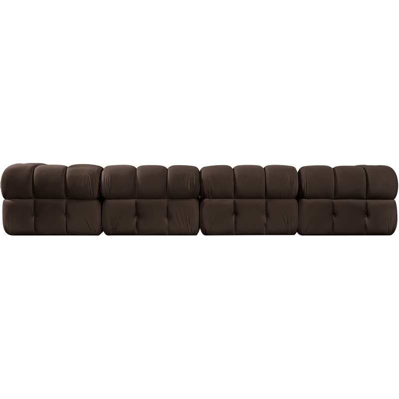 Meridian Furniture Orin Brown Velvet Performance Fabric 4 pc. Modular Sofa