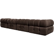 Meridian Furniture Orin Brown Velvet Performance Fabric 4 pc. Modular Sofa