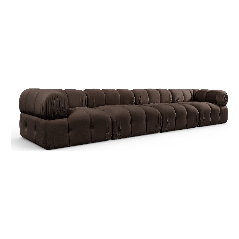 Meridian Furniture Orin Brown Velvet Performance Fabric 4 pc. Modular Sofa