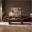 Meridian Furniture Orin Brown Velvet Performance Fabric 4 pc. Modular Sofa