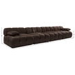 Meridian Furniture Orin Brown Velvet Performance Fabric 4 pc. Modular Sofa