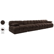 Meridian Furniture Orin Brown Velvet Performance Fabric 4 pc. Modular Sofa