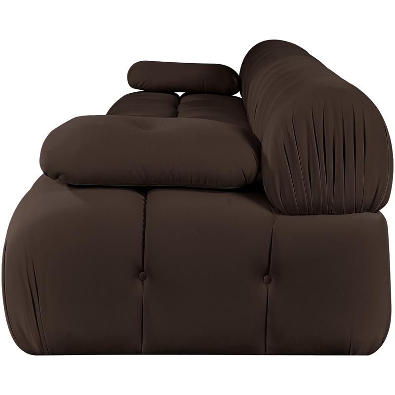 Meridian Furniture Orin Brown Velvet Performance Fabric 4 pc. Modular Sofa