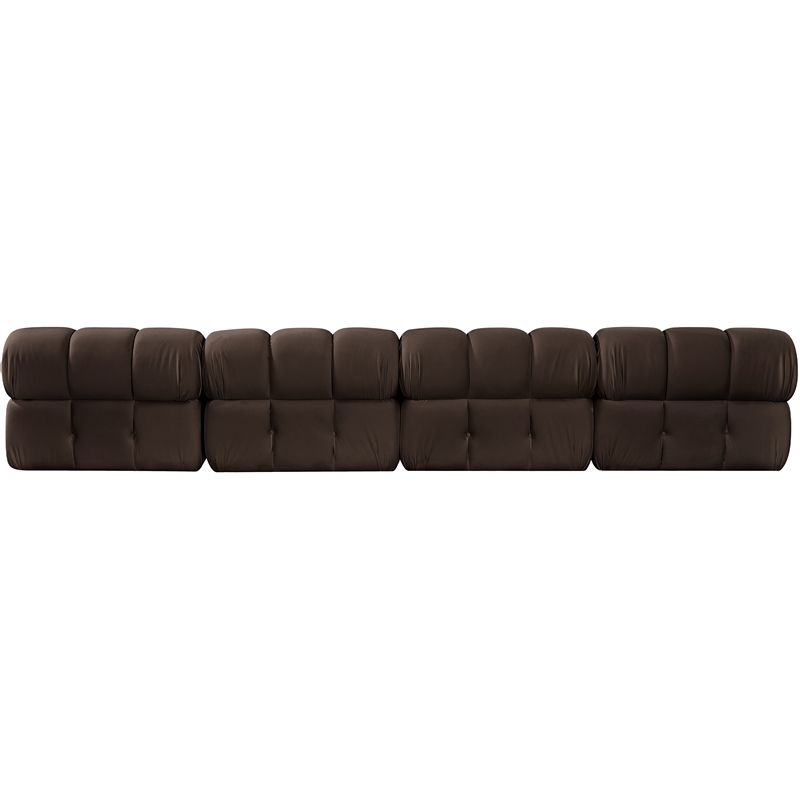 Meridian Furniture Orin Brown Velvet Performance Fabric 4 pc. Modular Sofa