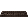 Meridian Furniture Orin Brown Velvet Performance Fabric 4 pc. Modular Sofa