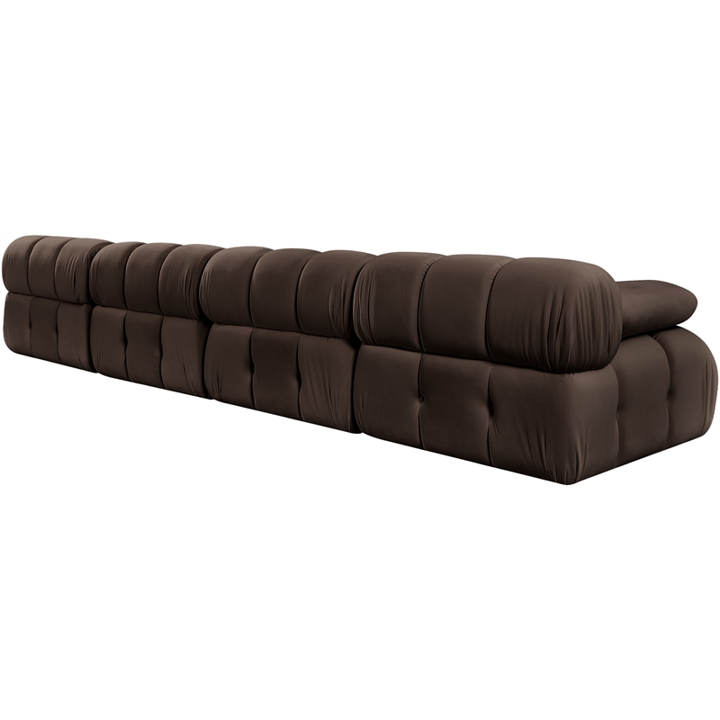 Meridian Furniture Orin Brown Velvet Performance Fabric 4 pc. Modular Sofa