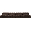 Meridian Furniture Orin Brown Velvet Performance Fabric 4 pc. Modular Sofa