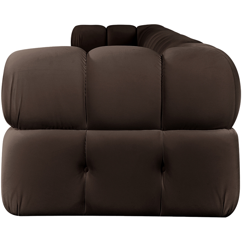 Meridian Furniture Orin Brown Velvet Performance Fabric 5 pc. Modular Sofa