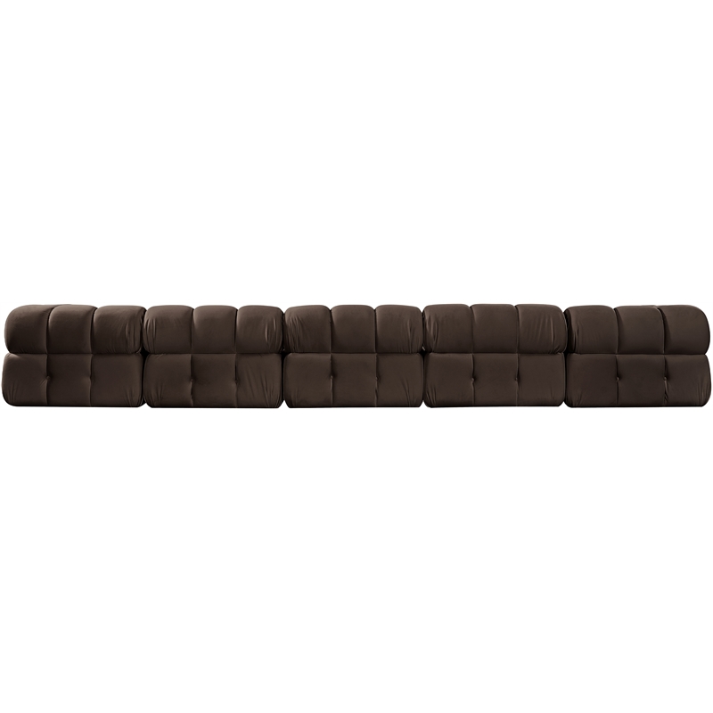Meridian Furniture Orin Brown Velvet Performance Fabric 5 pc. Modular Sofa