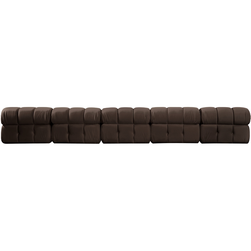 Meridian Furniture Orin Brown Velvet Performance Fabric 5 pc. Modular Sofa