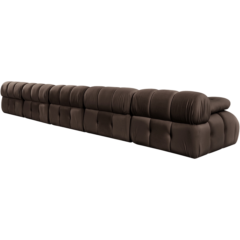 Meridian Furniture Orin Brown Velvet Performance Fabric 5 pc. Modular Sofa
