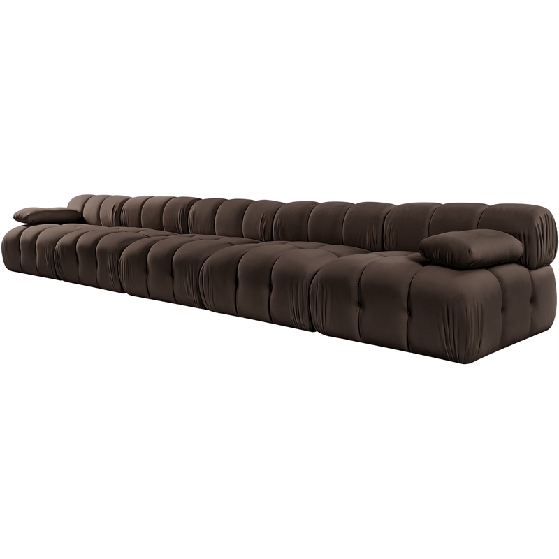 Meridian Furniture Orin Brown Velvet Performance Fabric 5 pc. Modular Sofa
