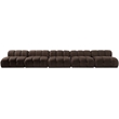 Meridian Furniture Orin Brown Velvet Performance Fabric 5 pc. Modular Sofa