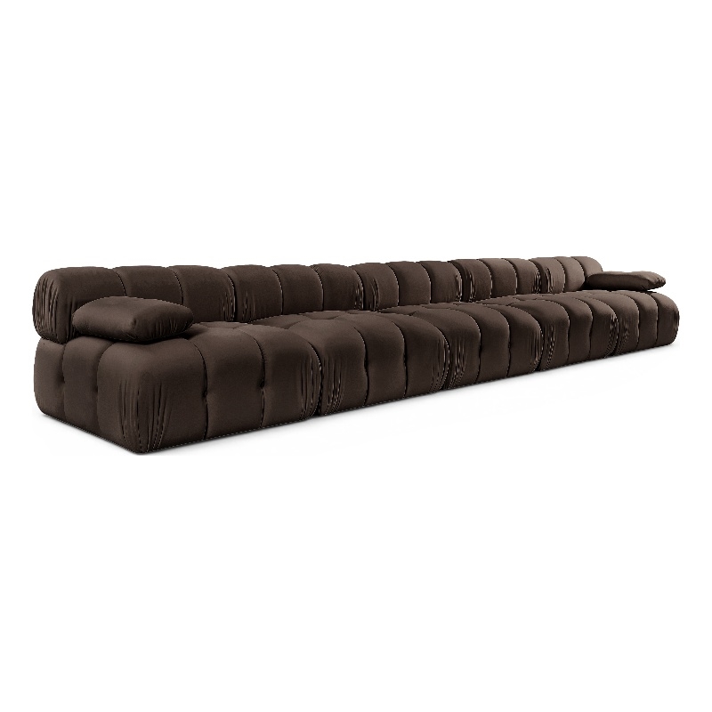 Meridian Furniture Orin Brown Velvet Performance Fabric 5 pc. Modular Sofa