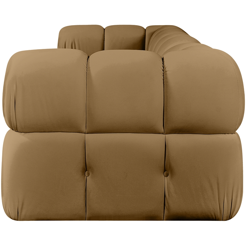 Meridian Furniture Orin Saddle Velvet Performance Fabric 3 pc. Modular Sofa