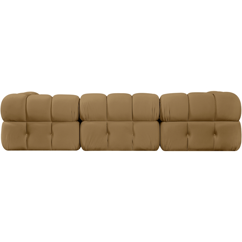 Meridian Furniture Orin Saddle Velvet Performance Fabric 3 pc. Modular Sofa