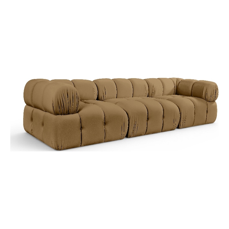 Meridian Furniture Orin Saddle Velvet Performance Fabric 3 pc. Modular Sofa